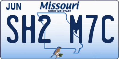 MO license plate SH2M7C