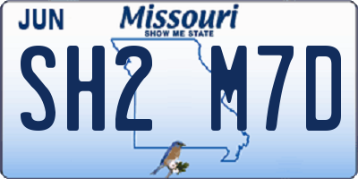MO license plate SH2M7D