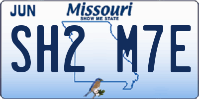 MO license plate SH2M7E