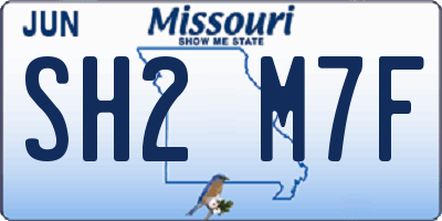 MO license plate SH2M7F