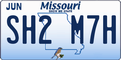 MO license plate SH2M7H