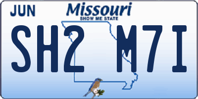 MO license plate SH2M7I