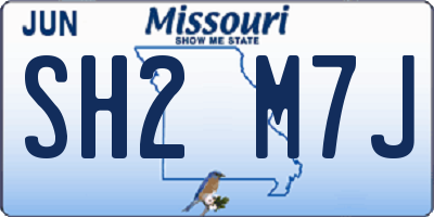 MO license plate SH2M7J