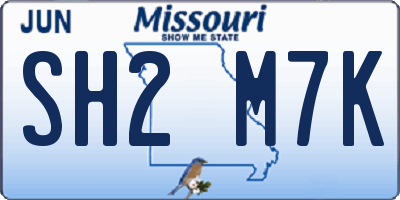 MO license plate SH2M7K