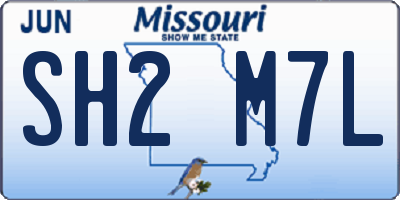 MO license plate SH2M7L