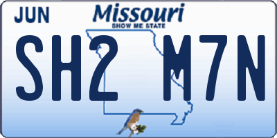MO license plate SH2M7N