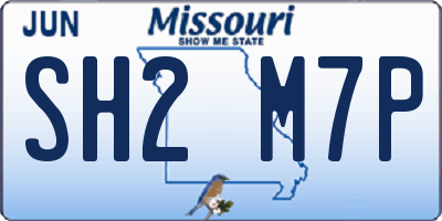MO license plate SH2M7P
