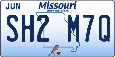 MO license plate SH2M7Q