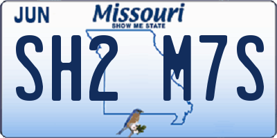 MO license plate SH2M7S