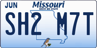 MO license plate SH2M7T