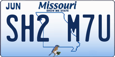 MO license plate SH2M7U