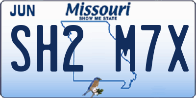 MO license plate SH2M7X