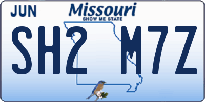 MO license plate SH2M7Z