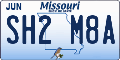 MO license plate SH2M8A