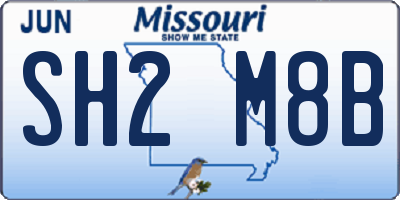 MO license plate SH2M8B