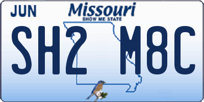 MO license plate SH2M8C