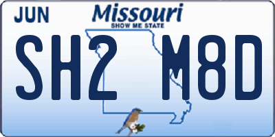 MO license plate SH2M8D