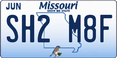 MO license plate SH2M8F