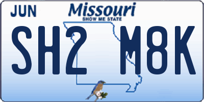 MO license plate SH2M8K