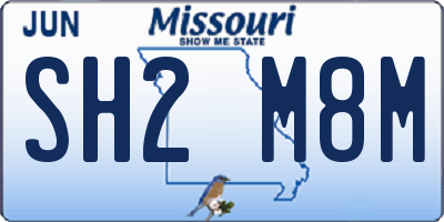 MO license plate SH2M8M