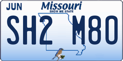 MO license plate SH2M8O