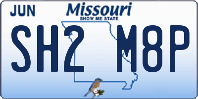 MO license plate SH2M8P