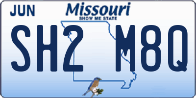 MO license plate SH2M8Q
