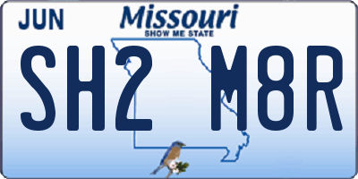 MO license plate SH2M8R