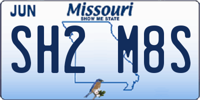 MO license plate SH2M8S