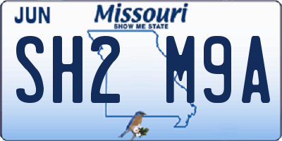 MO license plate SH2M9A