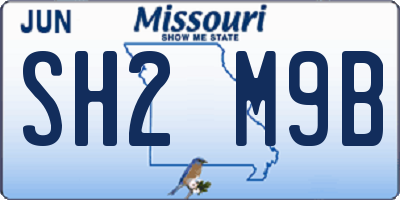 MO license plate SH2M9B