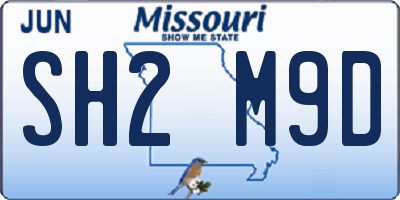 MO license plate SH2M9D