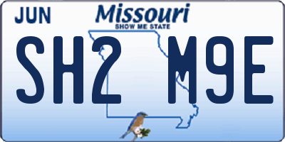 MO license plate SH2M9E