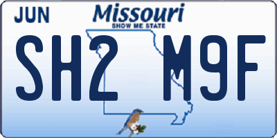 MO license plate SH2M9F