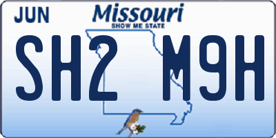 MO license plate SH2M9H