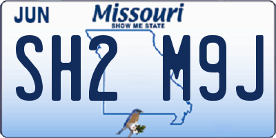 MO license plate SH2M9J