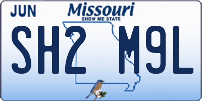 MO license plate SH2M9L