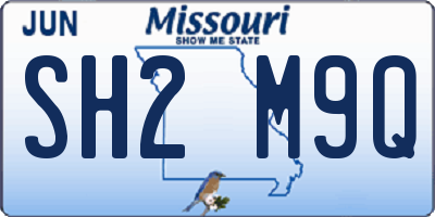 MO license plate SH2M9Q