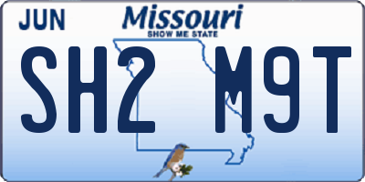 MO license plate SH2M9T