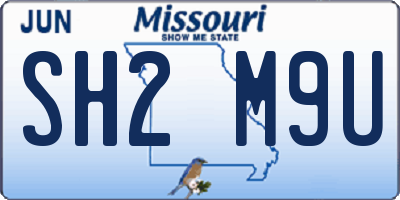 MO license plate SH2M9U