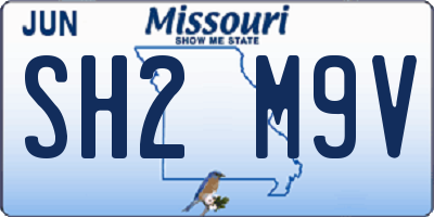 MO license plate SH2M9V