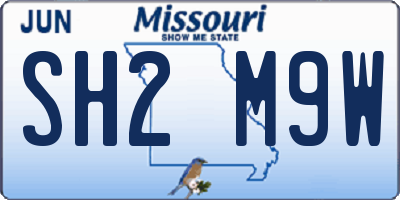 MO license plate SH2M9W