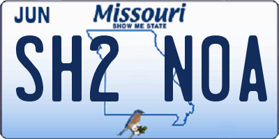MO license plate SH2N0A