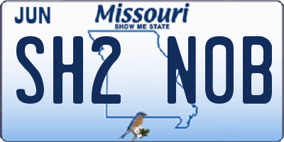 MO license plate SH2N0B