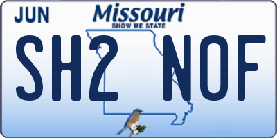 MO license plate SH2N0F