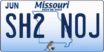 MO license plate SH2N0J