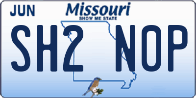 MO license plate SH2N0P