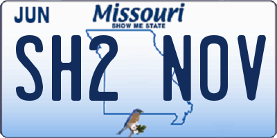 MO license plate SH2N0V