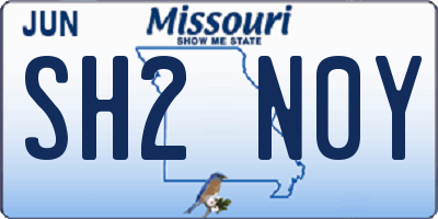 MO license plate SH2N0Y