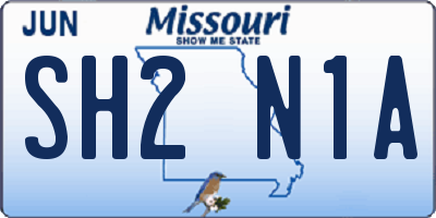 MO license plate SH2N1A